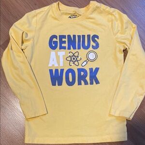 ✨8/$10. OshKosh B'gosh Yellow 'Genius at Work' Long Sleeve. Size 6
